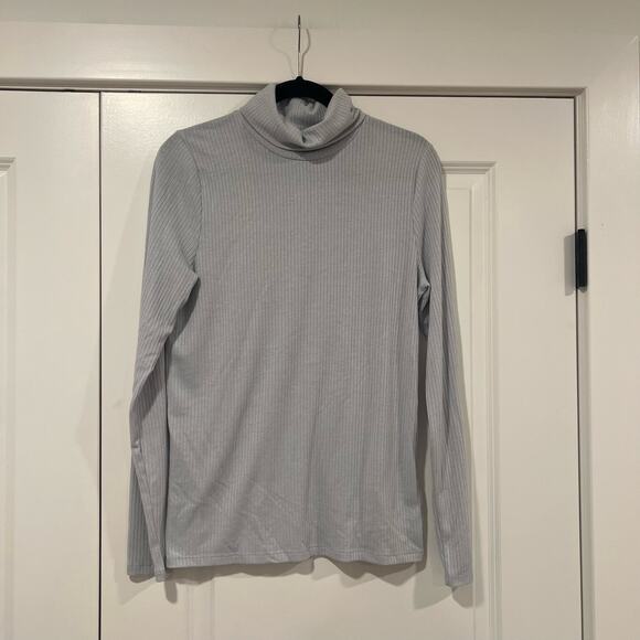 Madewell Women's‎ Lightweight Turtleneck Ribbed Light Blue Size Large - Picture 1 of 9